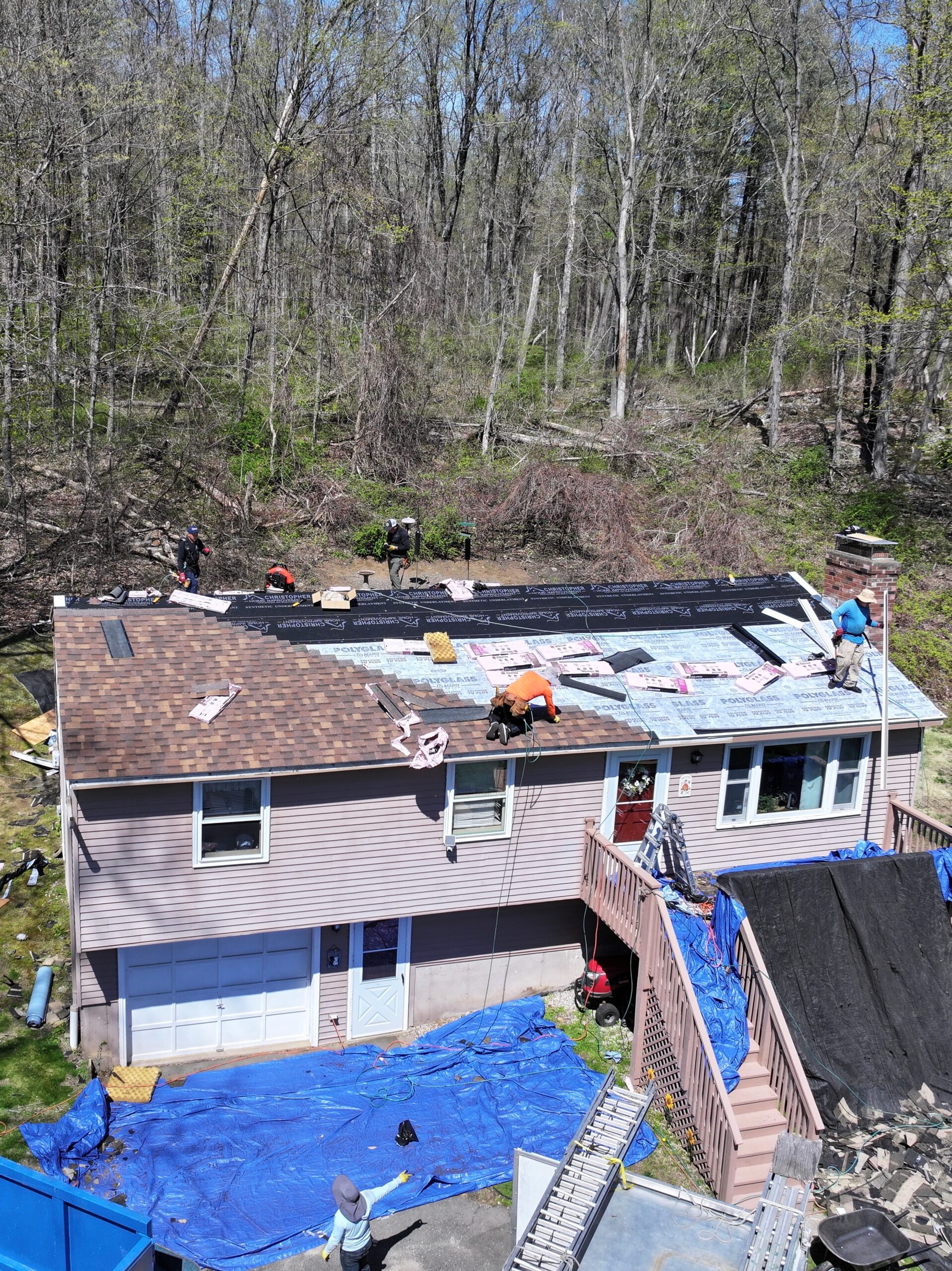Completed roof replacement with full cleanup on a Connecticut home